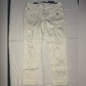 Vigoss White Distressed Skinny Jeans Size 25 Ankle Crop NWT